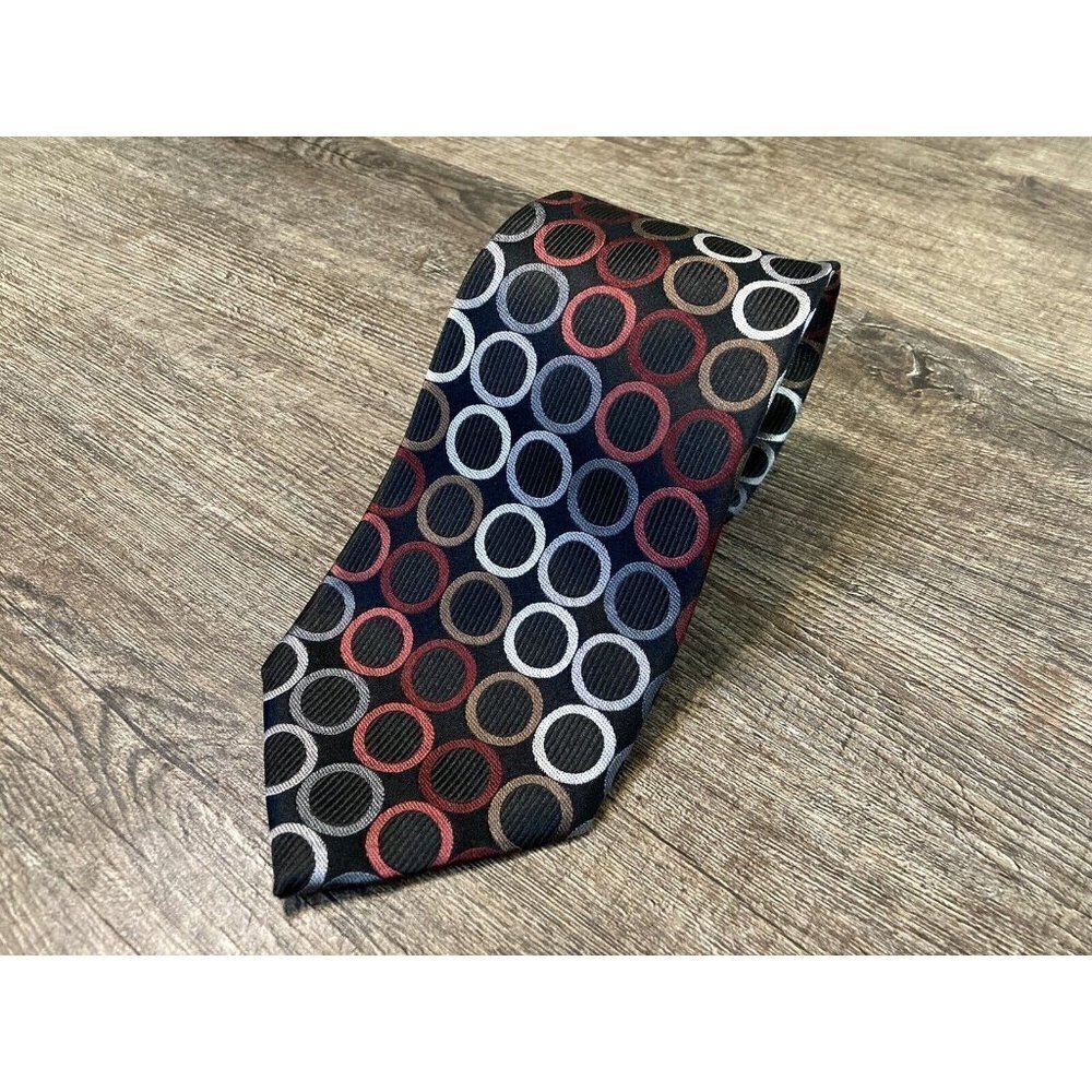 Michael Kors Men’s Geometric Circle Print Designer Silk Neck Tie